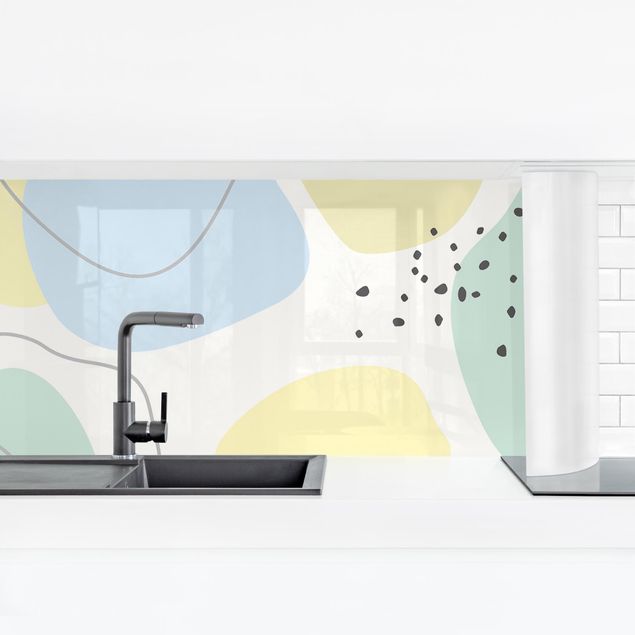 Küchenrückwand Folie Große geometrische Formen - Pastell