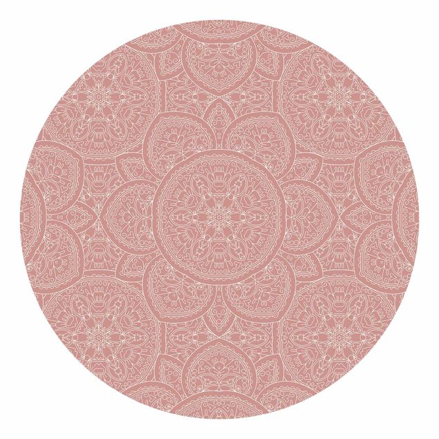 moderne Fototapete Große Mandala Muster in Altrosa