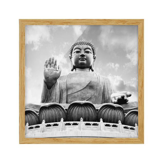 Wandbilder Spirituell Großer Buddha Schwarz-Weiß