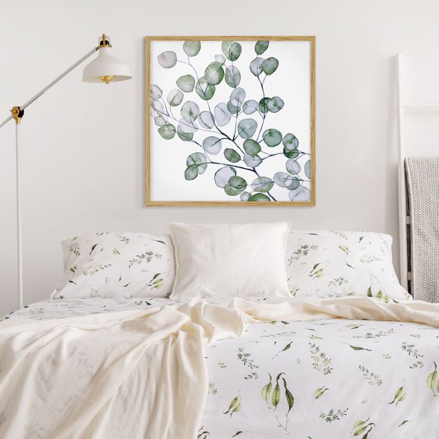 Wandbilder Floral Grünes Aquarell Eukalyptuszweig