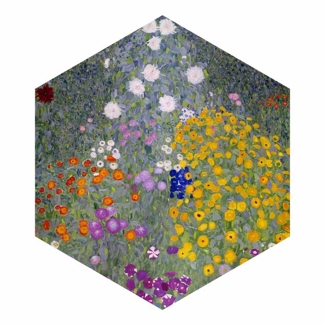 Hexagon Tapete Gustav Klimt - Bauerngarten