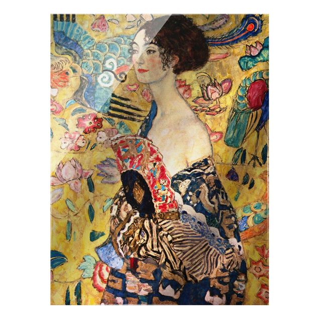 Wandbilder Portrait Gustav Klimt - Dame mit Fächer