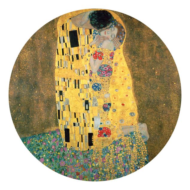Fototapete silber Gustav Klimt - Der Kuß