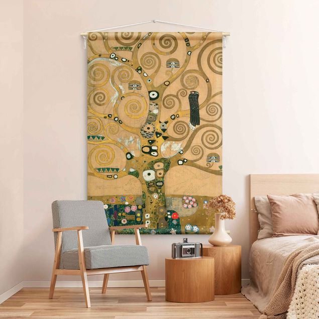 Wandteppich modern Gustav Klimt - Der Lebensbaum