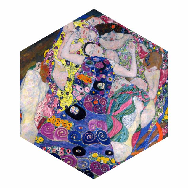 Tapete Hexagon Gustav Klimt - Die Jungfrau