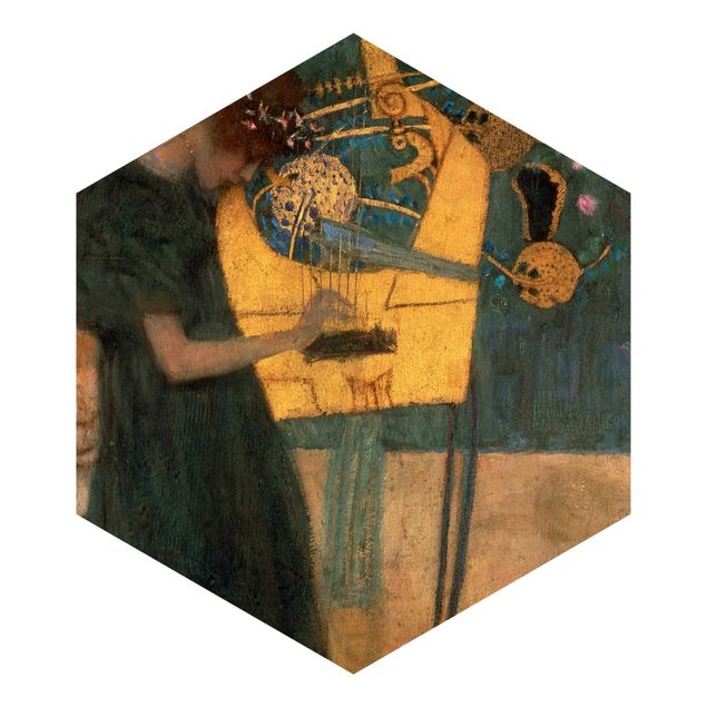 Hexagon Tapete Gustav Klimt - Die Musik