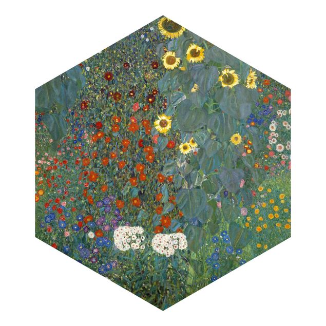 Tapete Blumen Gustav Klimt - Garten Sonnenblumen