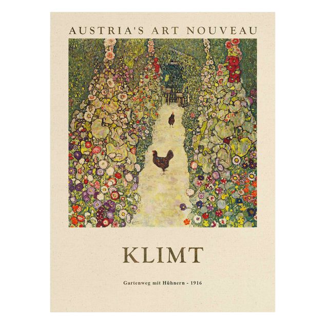Wandbilder Floral Gustav Klimt - Gartenweg mit Hühnern - Museumsedition