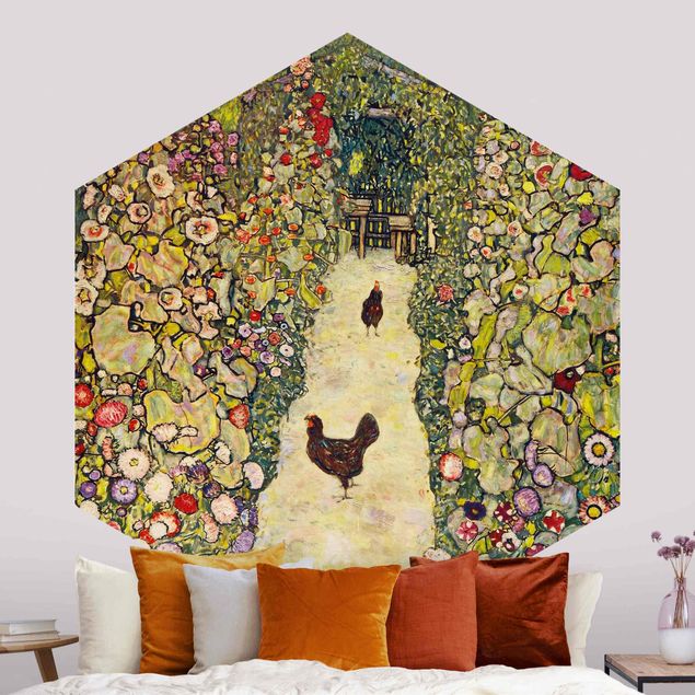 Küche Dekoration Gustav Klimt - Gartenweg mit Hühnern