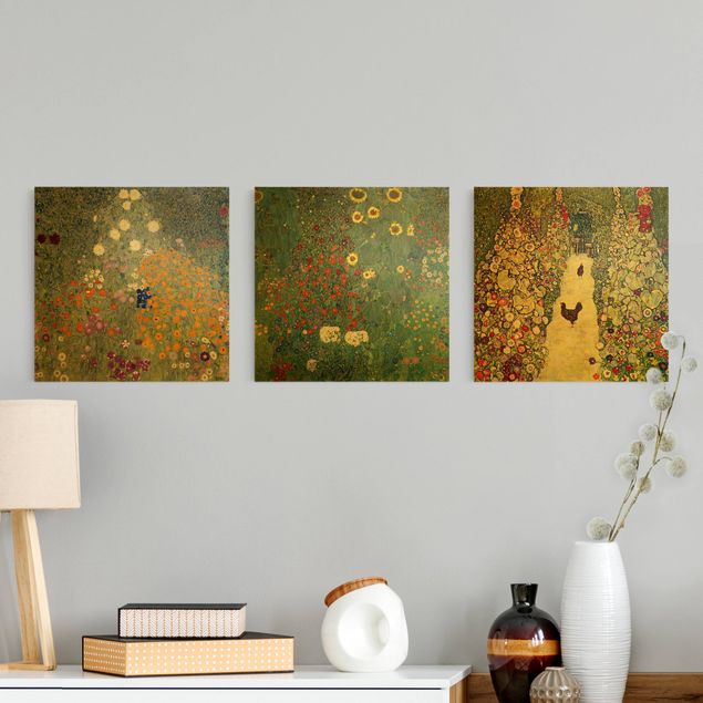 Leinwandbilder Blumen Gustav Klimt - Im Garten