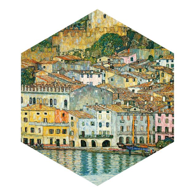 Hexagon Tapete Gustav Klimt - Malcesine am Gardasee