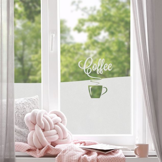 Sichtschutzfolie Fenster Heißer Kaffee Bordüre