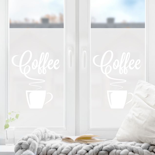 Fenstersticker Sprüche Heißer Kaffee II