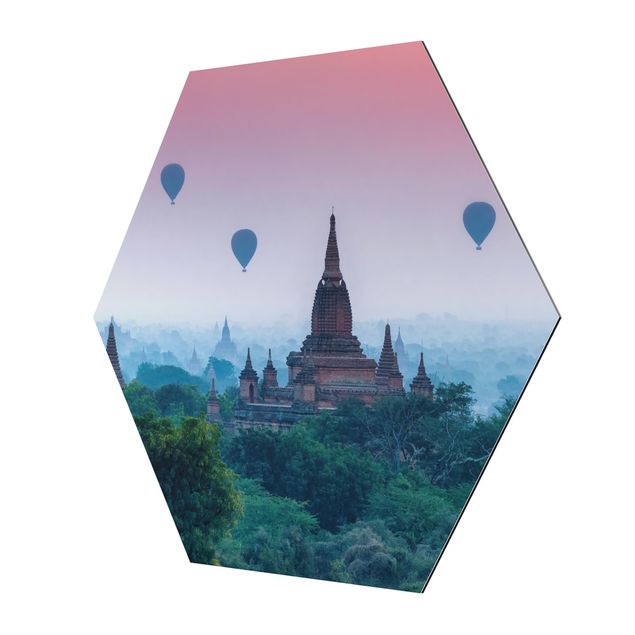 Wandbilder Heißluftballons über Tempelanlage