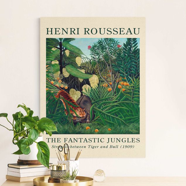 Tiger Bilder auf Leinwand Henri Rousseau - Kampf zwischen Tiger und Büffel - Museumsedition