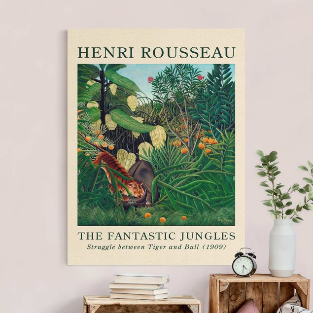Wandbilder Tiger Henri Rousseau - Kampf zwischen Tiger und Büffel - Museumsedition