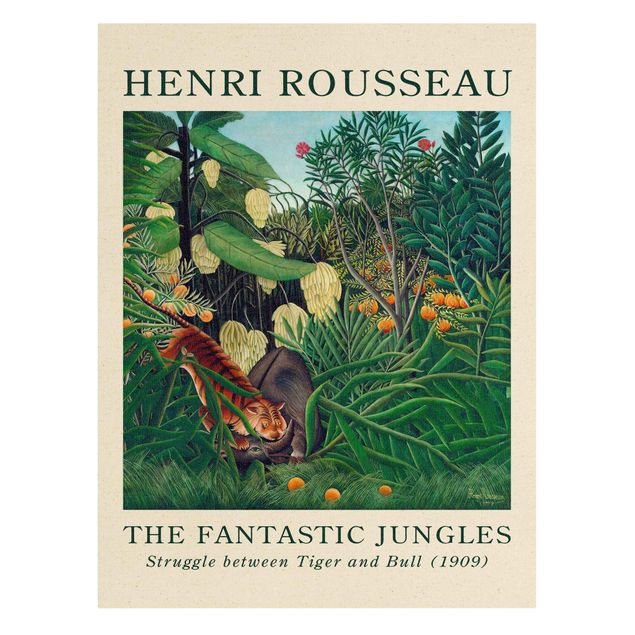 Wandbilder Blumen Henri Rousseau - Kampf zwischen Tiger und Büffel - Museumsedition