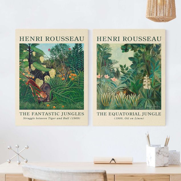 Tiger Bilder auf Leinwand Henri Rousseau - Museumsedition Dschungel am Äquator