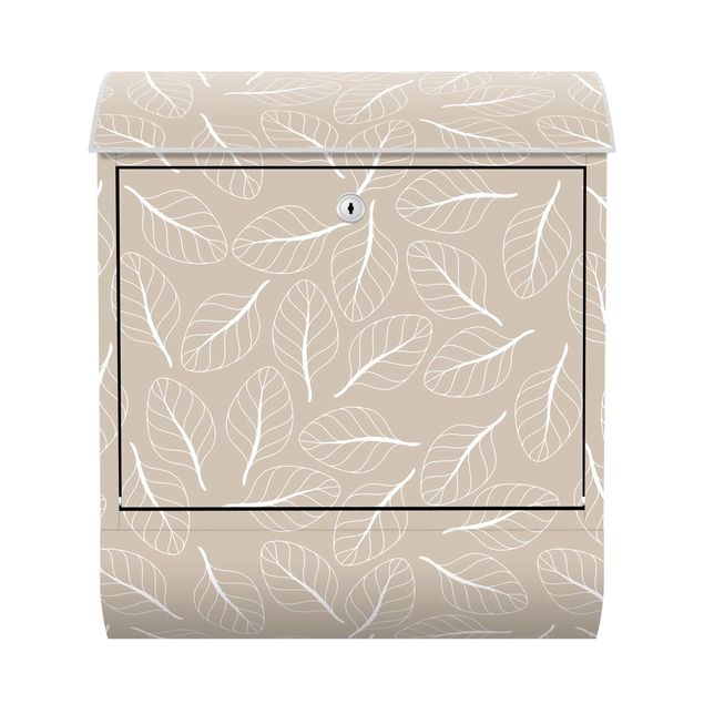 Briefkasten Design Herbstliches Muster aus zarten Blättern