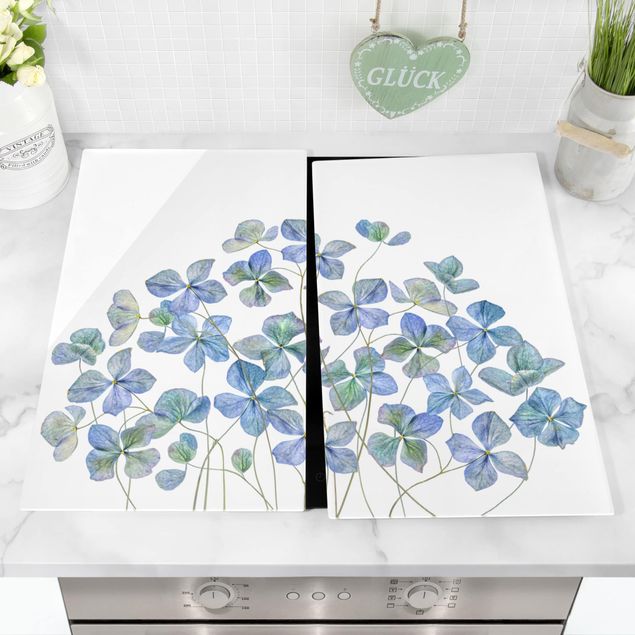 Küche Dekoration Blaue Hortensienblüten