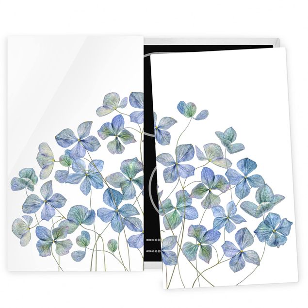 Herdabdeckplatten Blumen Blaue Hortensienblüten