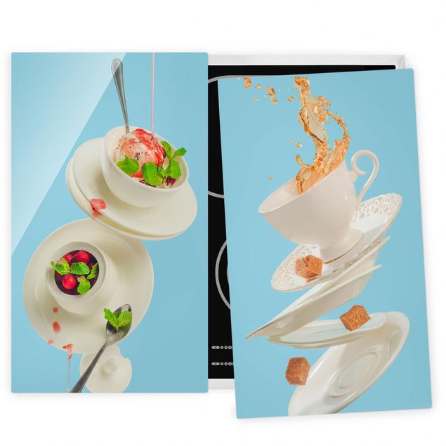 Wanddeko Küche Fliegende Tassen