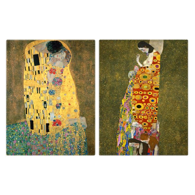 Glasabdeckung Herd Gustav Klimt - Kuss und Hoffnung