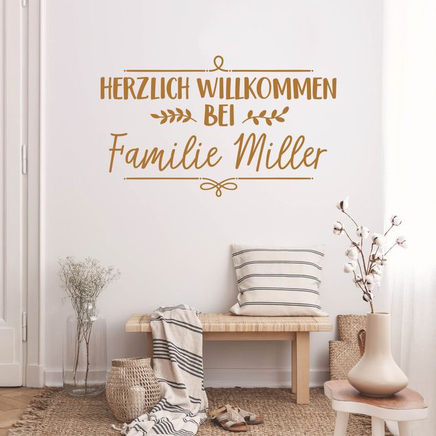 Autocolantes de parede home sweet home Herzlich Willkommen mit Wunschname