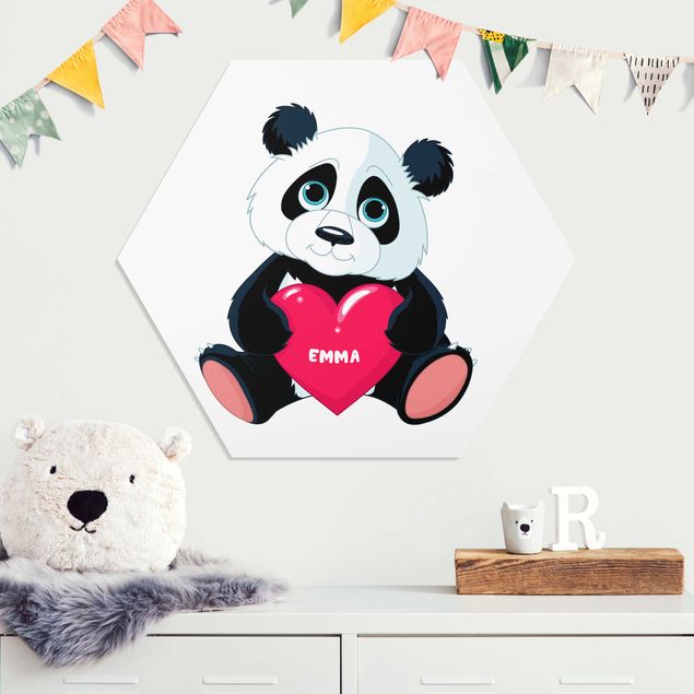 Kinderzimmer Deko Panda mit Herz