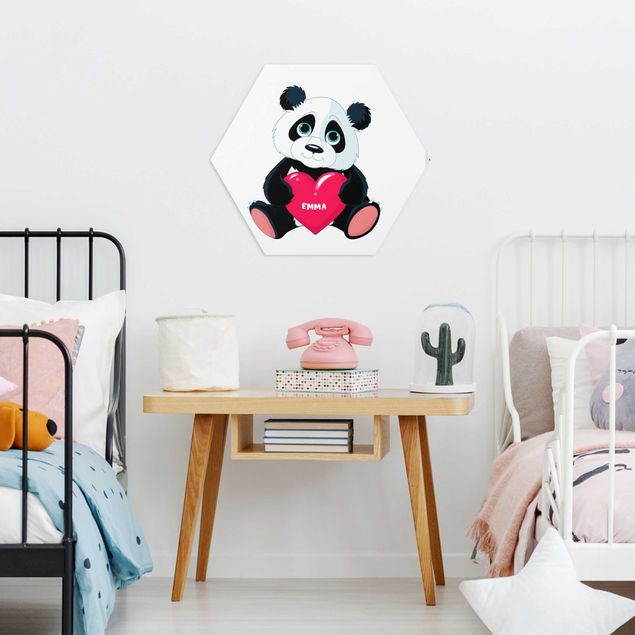 Wandbilder Liebe Panda mit Herz