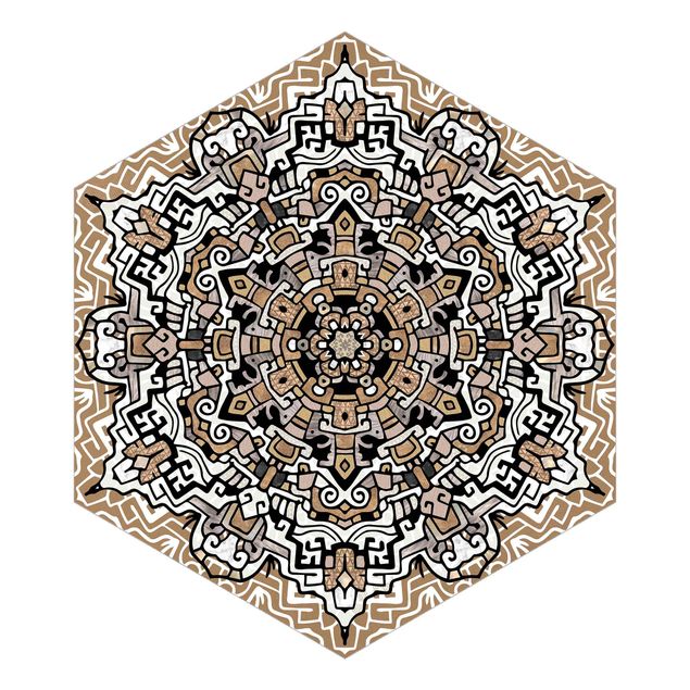 Foto Tapete Hexagonales Mandala mit Details