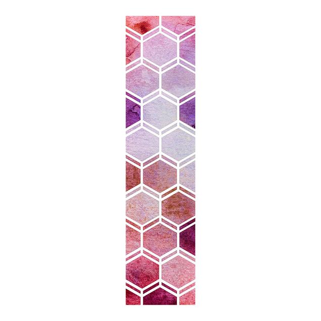 Schiebevorhang Muster Hexagonträume Aquarell in Beere