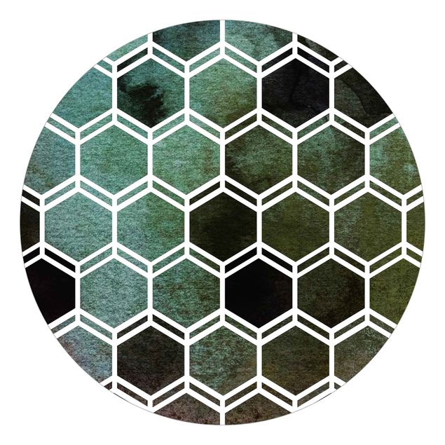 Monika Strigel Bilder Hexagonträume Aquarell in Grün