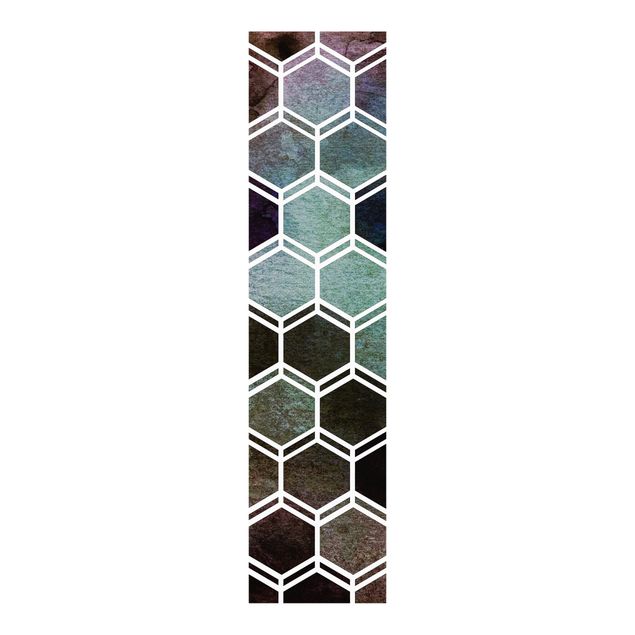 Flächenvorhang Muster Hexagonträume Aquarell in Grün