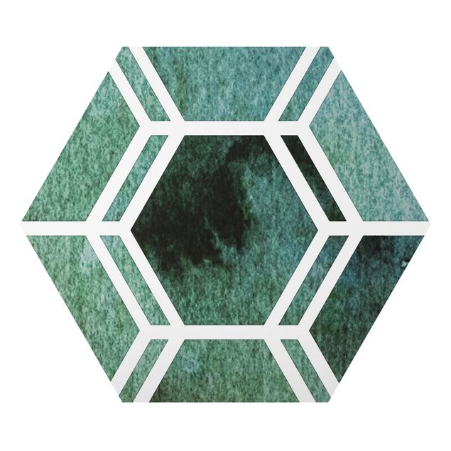 Monika Strigel Bilder Hexagonträume Aquarell in Grün