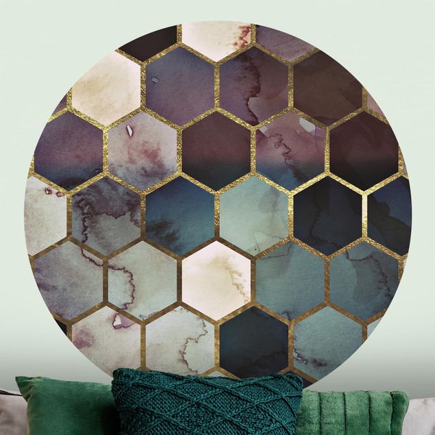 Küche Dekoration Hexagonträume Aquarell Muster