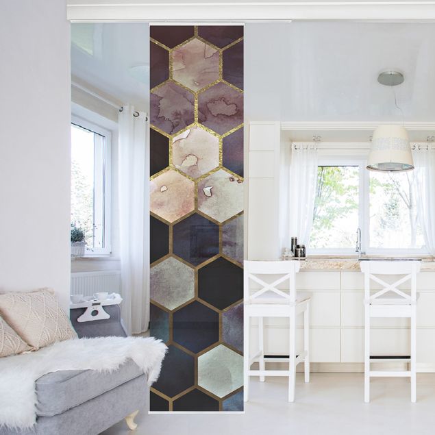Wanddeko Küche Hexagonträume Aquarell Muster