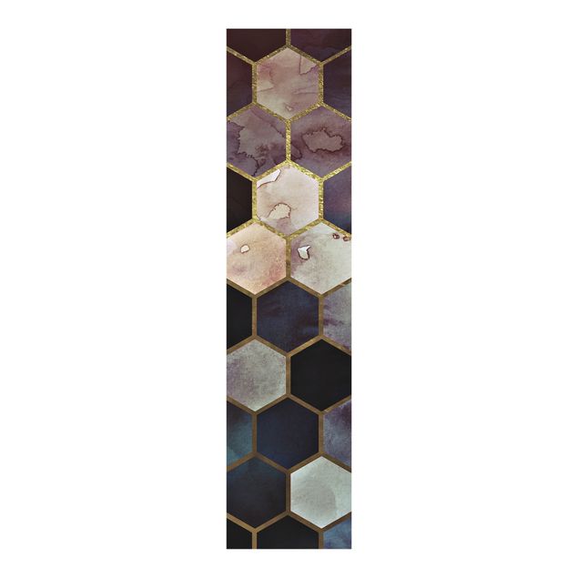 Schiebevorhang Muster Hexagonträume Aquarell Muster
