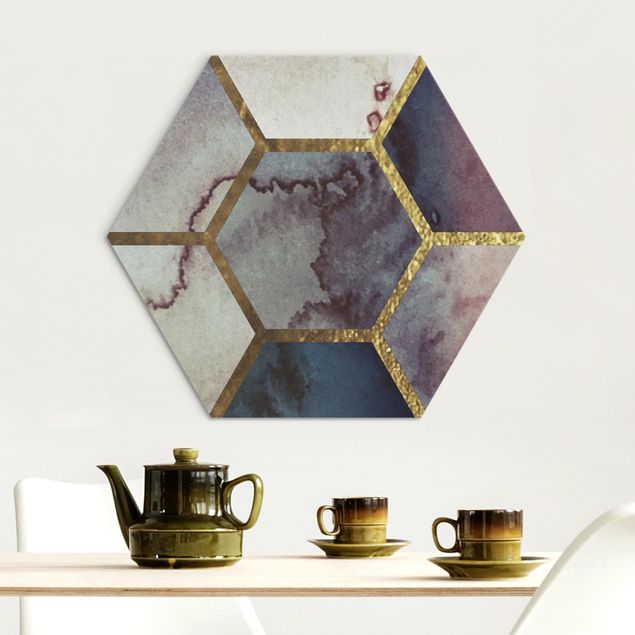 Küchen Deko Hexagonträume Aquarell Muster