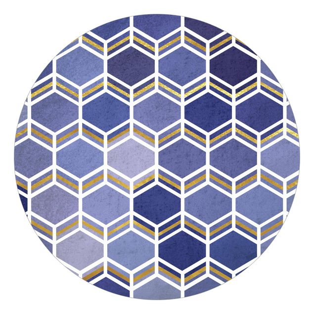 Monika Strigel Bilder Hexagonträume Muster in Indigo