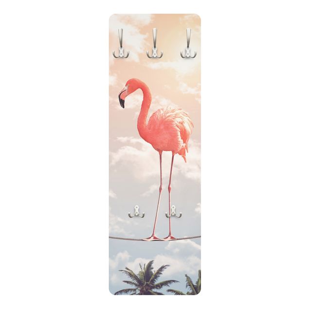 Wandgarderoben Rosa Himmel mit Flamingo