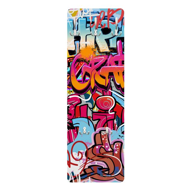 Wandgarderobe mit Motiv HipHop Graffiti
