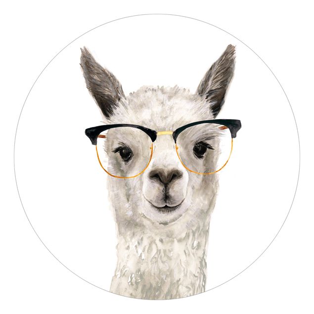 Tapete Tiere Hippes Lama mit Brille I