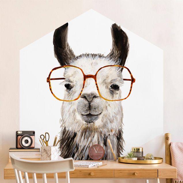 Küche Dekoration Hippes Lama mit Brille IV