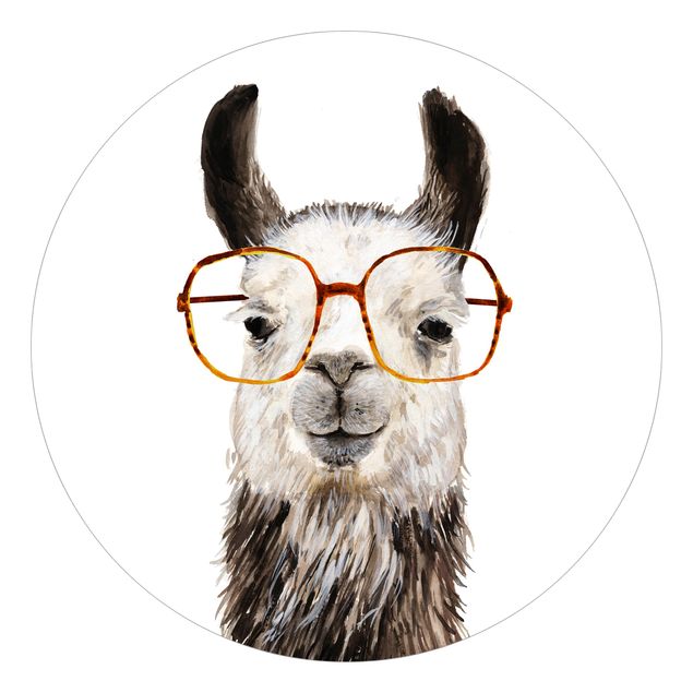 Tier Tapeten Hippes Lama mit Brille IV