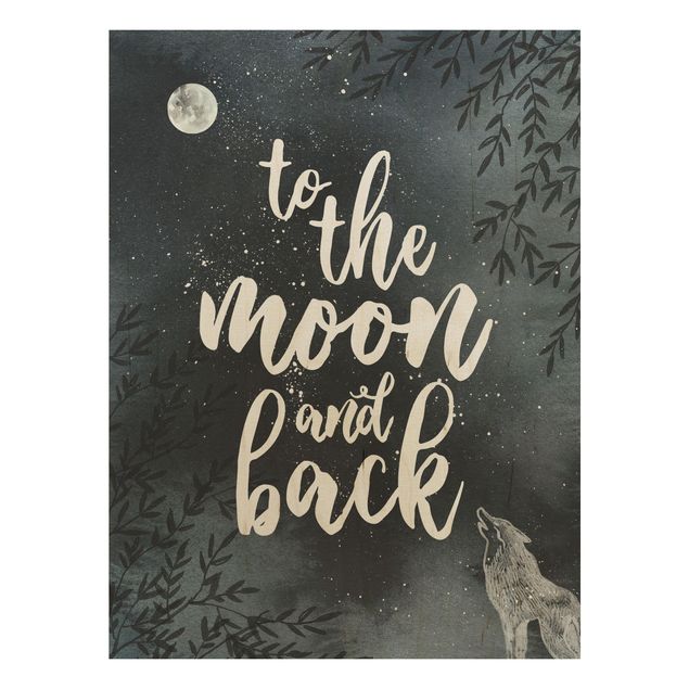 Holzbild mit Spruch Love you to the moon and back