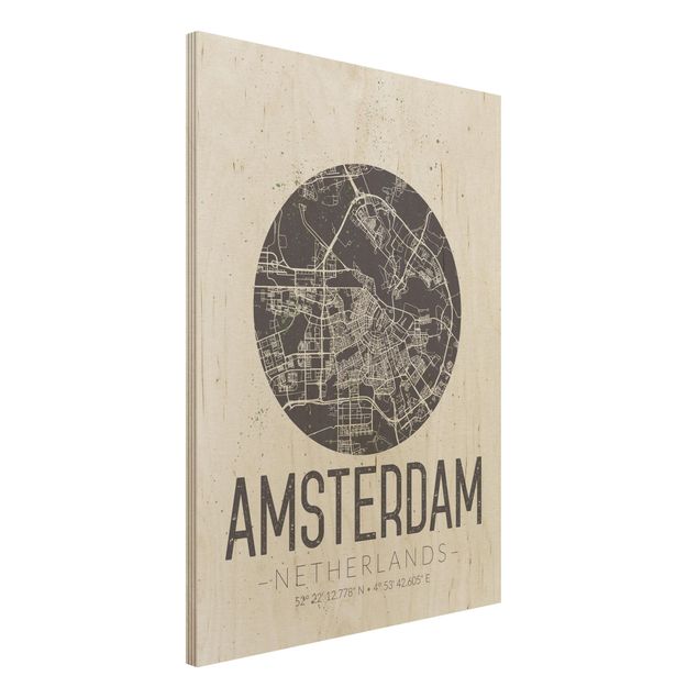 Küchen Deko Stadtplan Amsterdam - Retro