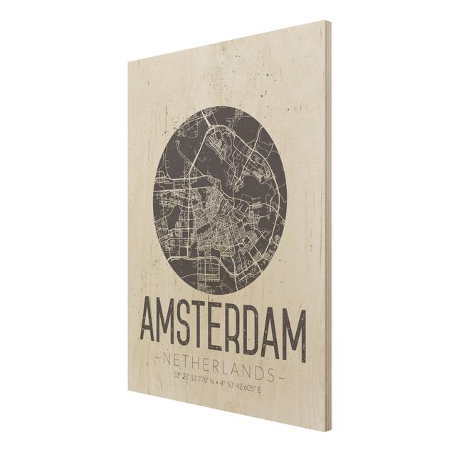 schöne Bilder Stadtplan Amsterdam - Retro