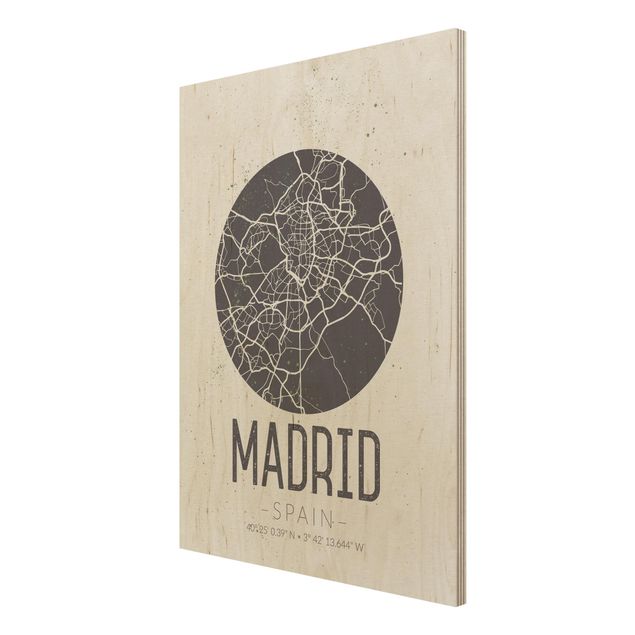 Bilder Stadtplan Madrid - Retro