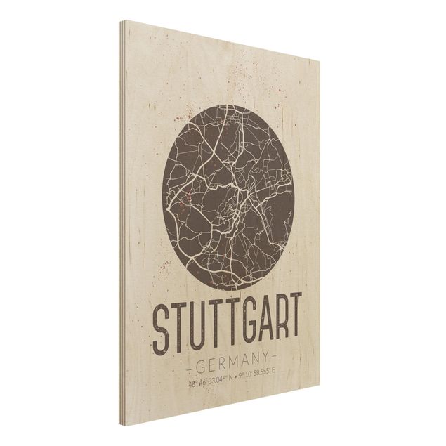 Wanddeko Küche Stadtplan Stuttgart - Retro
